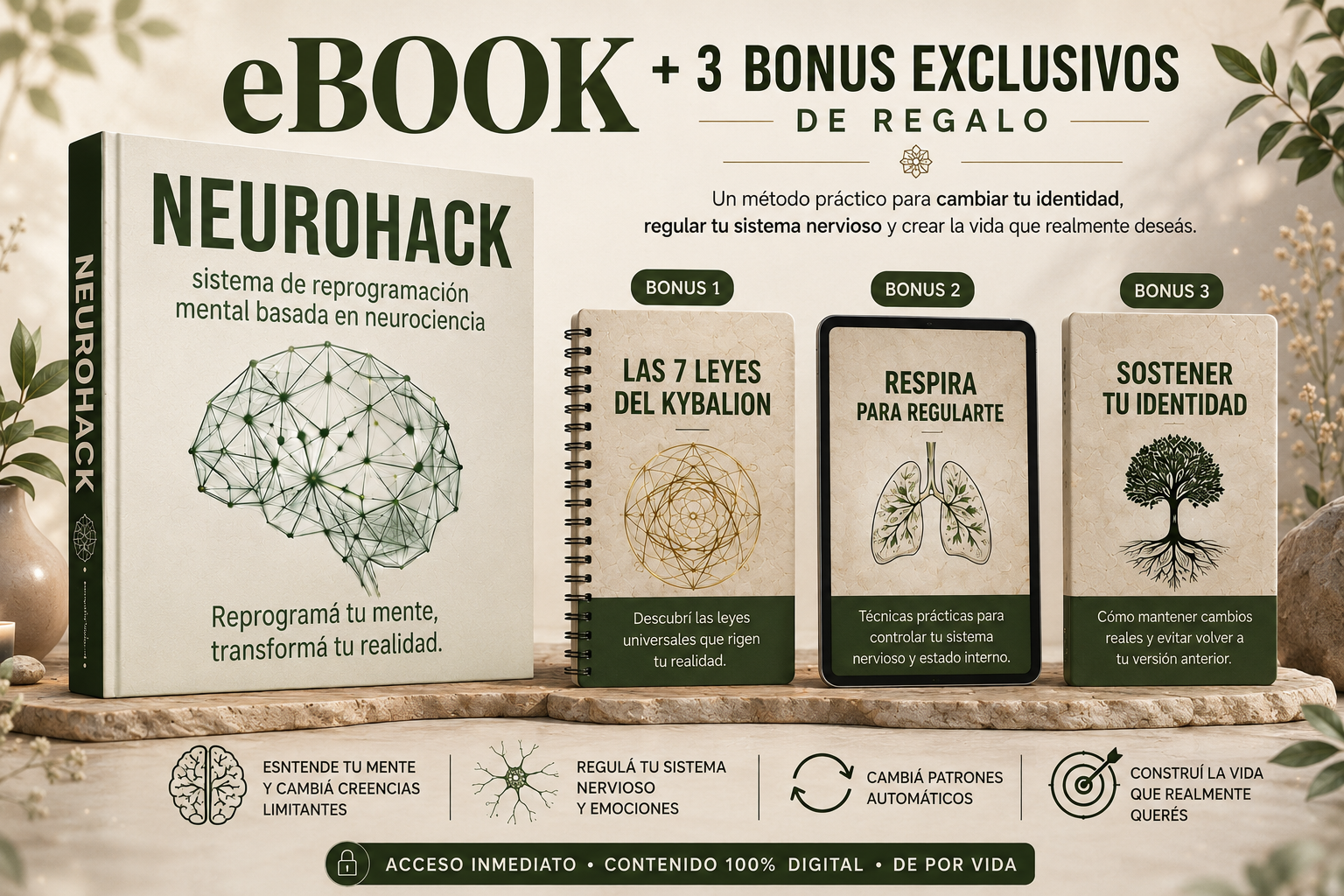 eBOOK NEUROHACK + 3 BONUS DE REGALO